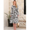 image:imageANRABESS Women Long Sleeve Midi Dress Crewneck Fall Fashion Casual Flowy ALine Long Dresses Vacation Outfit with PocketFloral Black