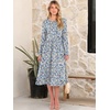 image:imageANRABESS Women Long Sleeve Midi Dress Crewneck Fall Fashion Casual Flowy ALine Long Dresses Vacation Outfit with PocketFloral Blue Yellow