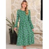 image:imageANRABESS Women Long Sleeve Midi Dress Crewneck Fall Fashion Casual Flowy ALine Long Dresses Vacation Outfit with PocketFloral Green Purple