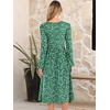 image:imageANRABESS Women Long Sleeve Midi Dress Crewneck Fall Fashion Casual Flowy ALine Long Dresses Vacation Outfit with PocketFloral Green Purple