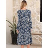image:imageANRABESS Women Long Sleeve Midi Dress Crewneck Fall Fashion Casual Flowy ALine Long Dresses Vacation Outfit with PocketFloral Navy Blue White