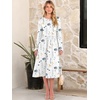 image:imageANRABESS Women Long Sleeve Midi Dress Crewneck Fall Fashion Casual Flowy ALine Long Dresses Vacation Outfit with PocketFloral White