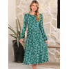 image:imageANRABESS Women Long Sleeve Midi Dress Crewneck Fall Fashion Casual Flowy ALine Long Dresses Vacation Outfit with PocketGreen Blue Floral