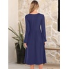 image:imageANRABESS Women Long Sleeve Midi Dress Crewneck Fall Fashion Casual Flowy ALine Long Dresses Vacation Outfit with PocketNavy Blue
