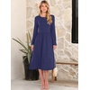 image:imageANRABESS Women Long Sleeve Midi Dress Crewneck Fall Fashion Casual Flowy ALine Long Dresses Vacation Outfit with PocketNavy Blue
