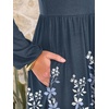 image:imageANRABESS Women Long Sleeve Midi Dress Crewneck Fall Fashion Casual Flowy ALine Long Dresses Vacation Outfit with PocketNavy Blue Floral Hem