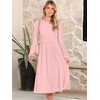image:imageANRABESS Women Long Sleeve Midi Dress Crewneck Fall Fashion Casual Flowy ALine Long Dresses Vacation Outfit with PocketPink Round Dot