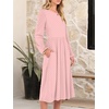 image:imageANRABESS Women Long Sleeve Midi Dress Crewneck Fall Fashion Casual Flowy ALine Long Dresses Vacation Outfit with PocketPink Round Dot