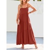 image:imageANRABESS Women Summer Casual Loose Sleeveless Sundress Spaghetti Strap Flowy Boho Linen Beach Vacation Maxi Long DressBrick Orange