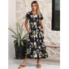 image:imageANRABESS Women Summer Casual Short Sleeve Maxi Dresses A Line Flowy T Shirt Dress 2026 Beach Vacation Sundress with PocketsBlack Yellow Floral