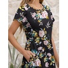 image:imageANRABESS Women Summer Casual Short Sleeve Maxi Dresses A Line Flowy T Shirt Dress 2026 Beach Vacation Sundress with PocketsBlack Yellow Floral