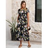 image:imageANRABESS Women Summer Casual Short Sleeve Maxi Dresses A Line Flowy T Shirt Dress 2026 Beach Vacation Sundress with PocketsBlack Yellow Floral