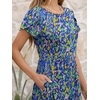image:imageANRABESS Women Summer Casual Short Sleeve Maxi Dresses A Line Flowy T Shirt Dress 2026 Beach Vacation Sundress with PocketsBlue Yellow Floral