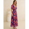 image:imageANRABESS Women Summer Floral Maxi Dress Short Sleeve Boho Flowy Tulle Beach Vacation Wedding Guest 2026 Party Long DressesBlue Orange Floral