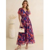image:imageANRABESS Women Summer Floral Maxi Dress Short Sleeve Boho Flowy Tulle Beach Vacation Wedding Guest 2026 Party Long DressesBlue Orange Floral