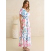 image:imageANRABESS Women Summer Floral Maxi Dress Short Sleeve Boho Flowy Tulle Beach Vacation Wedding Guest 2026 Party Long DressesBlue Pink Floral
