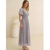 image:imageANRABESS Women Summer Floral Maxi Dress Short Sleeve Boho Flowy Tulle Beach Vacation Wedding Guest 2026 Party Long DressesKhaki Polka Dot Gray