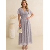 image:imageANRABESS Women Summer Floral Maxi Dress Short Sleeve Boho Flowy Tulle Beach Vacation Wedding Guest 2026 Party Long DressesKhaki Polka Dot Gray