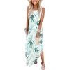 image:imageANRABESS Women Summer Maxi Dress Beach Vacation Sundress Sleeveless Casual Loose Shirt Dresses 2026 Travel OutfitsFloral Green White