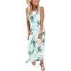 image:imageANRABESS Women Summer Maxi Dress Beach Vacation Sundress Sleeveless Casual Loose Shirt Dresses 2026 Travel OutfitsFloral Green White