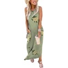 image:imageANRABESS Women Summer Maxi Dress Beach Vacation Sundress Sleeveless Casual Loose Shirt Dresses 2026 Travel OutfitsFloral Pea Green