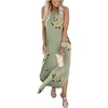 image:imageANRABESS Women Summer Maxi Dress Beach Vacation Sundress Sleeveless Casual Loose Shirt Dresses 2026 Travel OutfitsFloral Pea Green
