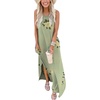 image:imageANRABESS Women Summer Maxi Dress Beach Vacation Sundress Sleeveless Casual Loose Shirt Dresses 2026 Travel OutfitsFloral Pea Green