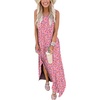 image:imageANRABESS Women Summer Maxi Dress Beach Vacation Sundress Sleeveless Casual Loose Shirt Dresses 2026 Travel OutfitsFloral Pink