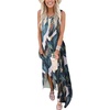 image:imageANRABESS Women Summer Maxi Dress Beach Vacation Sundress Sleeveless Casual Loose Shirt Dresses 2026 Travel OutfitsPrinted Leaves