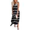 image:imageANRABESS Women Summer Maxi Dress Beach Vacation Sundress Sleeveless Casual Loose Shirt Dresses 2026 Travel OutfitsStripe Black White