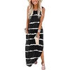 image:imageANRABESS Women Summer Maxi Dress Beach Vacation Sundress Sleeveless Casual Loose Shirt Dresses 2026 Travel OutfitsStripe Black White
