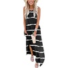 image:imageANRABESS Women Summer Maxi Dress Beach Vacation Sundress Sleeveless Casual Loose Shirt Dresses 2026 Travel OutfitsStripe Black White