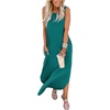 image:imageANRABESS Women Summer Maxi Dress Beach Vacation Sundress Sleeveless Casual Loose Shirt Dresses 2026 Travel OutfitsTeal Blue