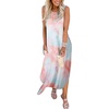 image:imageANRABESS Women Summer Maxi Dress Beach Vacation Sundress Sleeveless Casual Loose Shirt Dresses 2026 Travel OutfitsTie Dye Rainbow