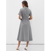 image:imageANRABESS Women Summer Short Sleeve Midi Dress Striped amp Gingham Casual ALine Button Collar Shirt Dress Beach amp VacationBlack White Plaid
