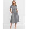 image:imageANRABESS Women Summer Short Sleeve Midi Dress Striped amp Gingham Casual ALine Button Collar Shirt Dress Beach amp VacationBlack White Plaid