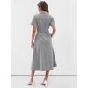 image:imageANRABESS Women Summer Short Sleeve Midi Dress Striped amp Gingham Casual ALine Button Collar Shirt Dress Beach amp VacationBlack White Stripe