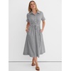 image:imageANRABESS Women Summer Short Sleeve Midi Dress Striped amp Gingham Casual ALine Button Collar Shirt Dress Beach amp VacationBlack White Stripe