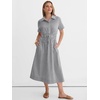image:imageANRABESS Women Summer Short Sleeve Midi Dress Striped amp Gingham Casual ALine Button Collar Shirt Dress Beach amp VacationBlack White Stripe