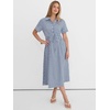 image:imageANRABESS Women Summer Short Sleeve Midi Dress Striped amp Gingham Casual ALine Button Collar Shirt Dress Beach amp VacationBlue White Plaid