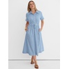image:imageANRABESS Women Summer Short Sleeve Midi Dress Striped amp Gingham Casual ALine Button Collar Shirt Dress Beach amp VacationBlue White Stripe