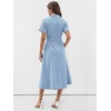 image:imageANRABESS Women Summer Short Sleeve Midi Dress Striped amp Gingham Casual ALine Button Collar Shirt Dress Beach amp VacationBlue White Stripe