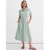 image:imageANRABESS Women Summer Short Sleeve Midi Dress Striped amp Gingham Casual ALine Button Collar Shirt Dress Beach amp VacationGreen White Stripe