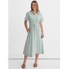 image:imageANRABESS Women Summer Short Sleeve Midi Dress Striped amp Gingham Casual ALine Button Collar Shirt Dress Beach amp VacationGreen White Stripe
