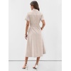 image:imageANRABESS Women Summer Short Sleeve Midi Dress Striped amp Gingham Casual ALine Button Collar Shirt Dress Beach amp VacationLight Brown White Stripe