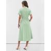 image:imageANRABESS Women Summer Short Sleeve Midi Dress Striped amp Gingham Casual ALine Button Collar Shirt Dress Beach amp VacationLight Green White Stripe