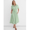 image:imageANRABESS Women Summer Short Sleeve Midi Dress Striped amp Gingham Casual ALine Button Collar Shirt Dress Beach amp VacationLight Green White Stripe