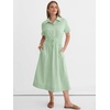image:imageANRABESS Women Summer Short Sleeve Midi Dress Striped amp Gingham Casual ALine Button Collar Shirt Dress Beach amp VacationLight Green White Stripe