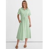 image:imageANRABESS Women Summer Short Sleeve Midi Dress Striped amp Gingham Casual ALine Button Collar Shirt Dress Beach amp VacationLight Green White Stripe