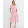 image:imageANRABESS Women Summer Short Sleeve Midi Dress Striped amp Gingham Casual ALine Button Collar Shirt Dress Beach amp VacationPink White Plaid